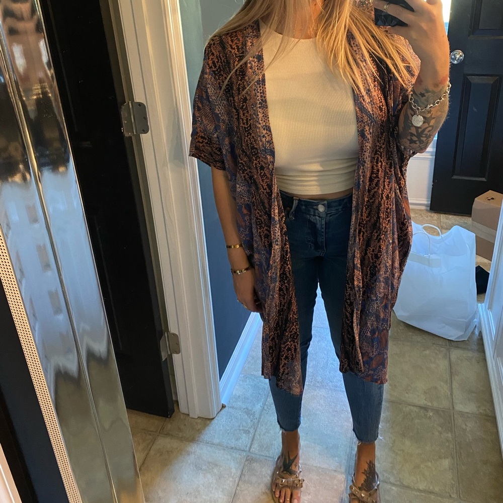 Snake print kimono